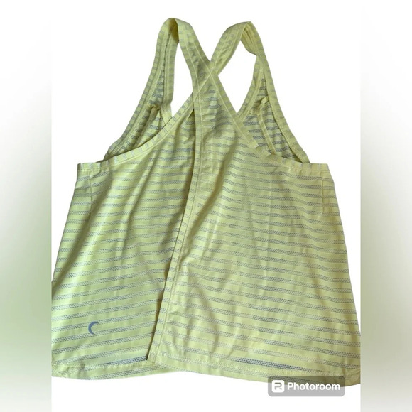 ZYIA Active Yellow Nimbus Split Back Tank Mesh Striped Racerback- Women's XL - Picture 7 of 10